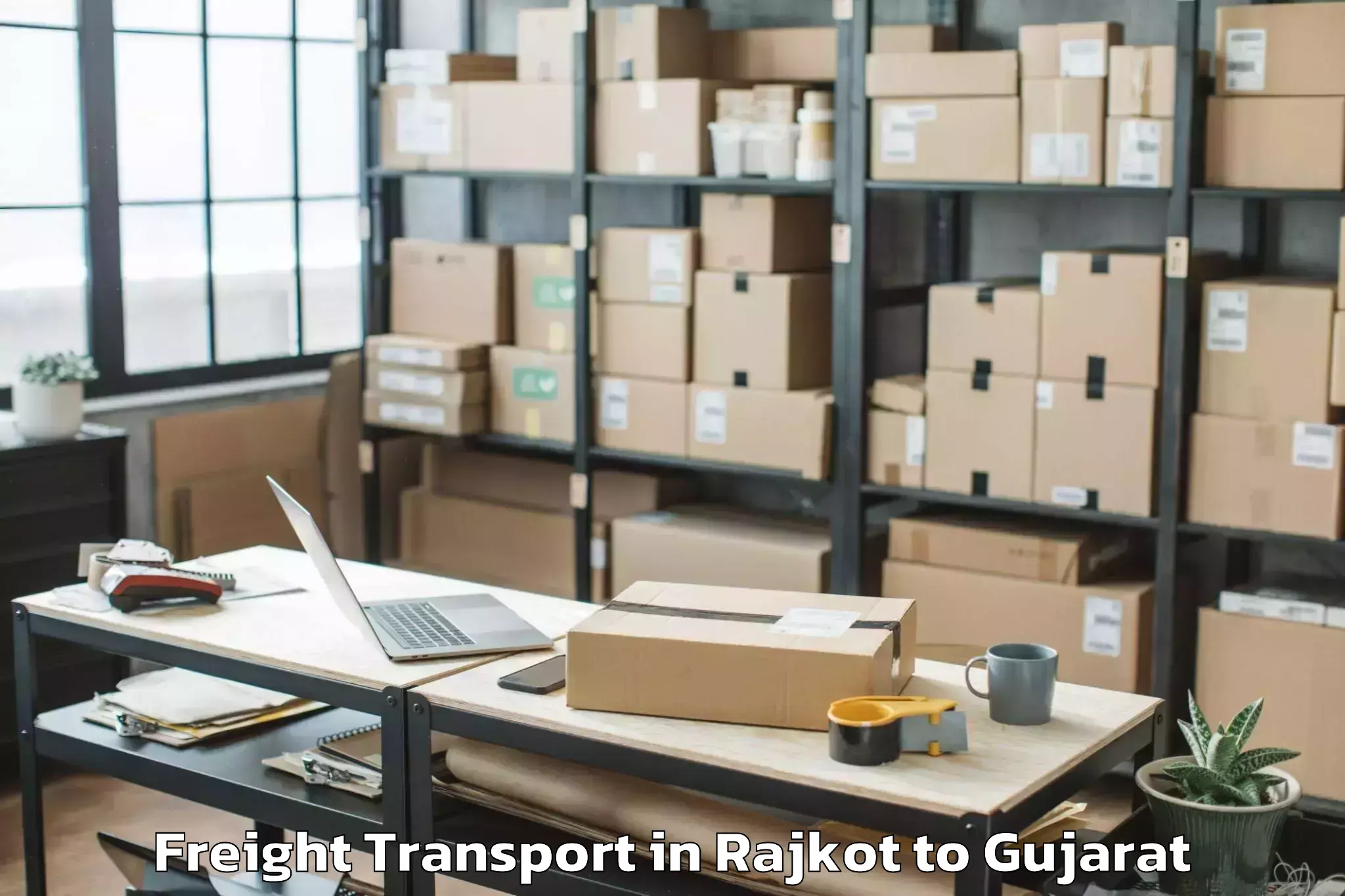 Comprehensive Rajkot to Plastindia International Unive Freight Transport